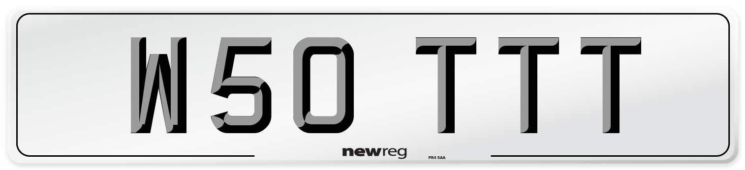 W50 TTT Number Plate from New Reg